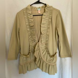 Retro Ruffled Sweatshirt Jacket Size M